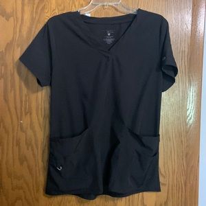 Black scrub top, size M